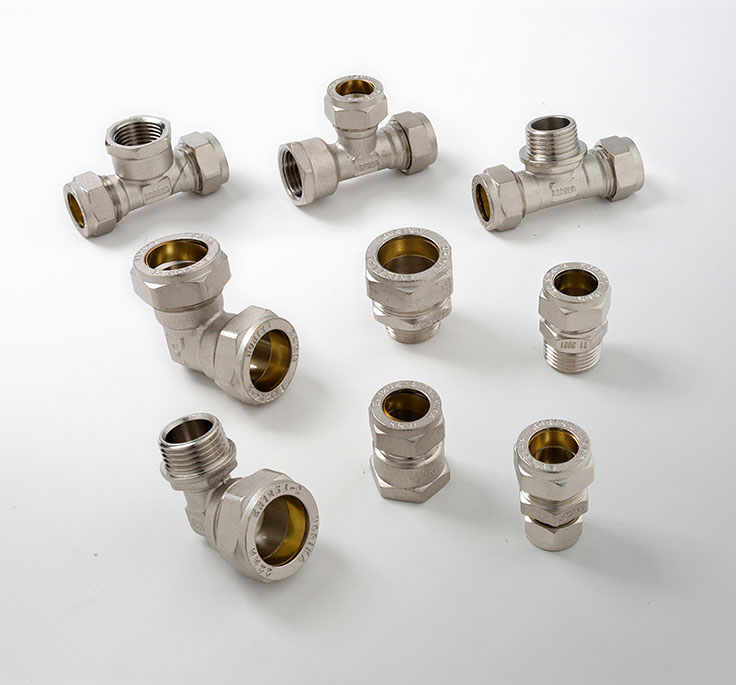 Brass & Nickel Plated Brass Compression Fittings