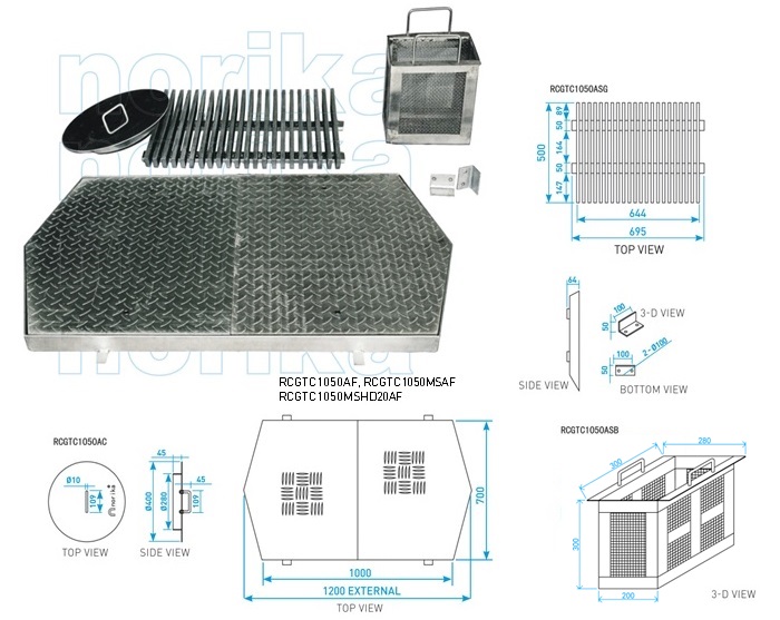 Reversible Grease Trap Frame & Cover 1050 ( Chequered Side)