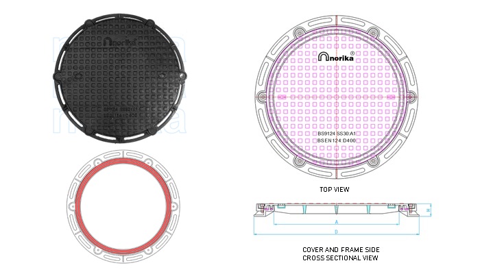 Airtight  & Watertight Ductile Iron Heavy Duty  Manhole Cover & Frame (Round)