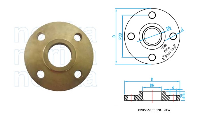 Bronze Flange Flat Joint BS4505 PN16