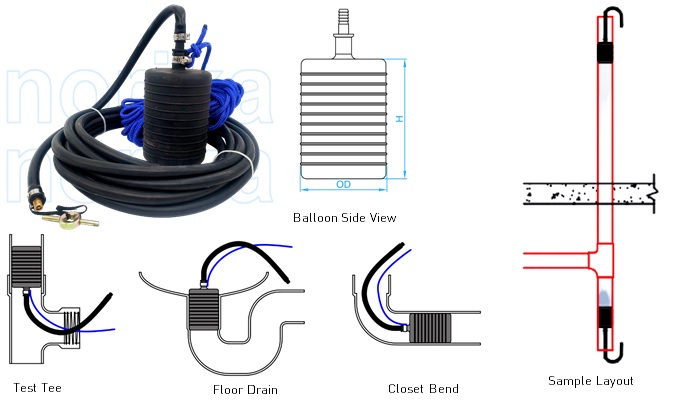 Inflatable Rubber Plug (Pneumatic Test Ball) (Air Bag)  ( Blocking Plug )(100mm & 150mm)