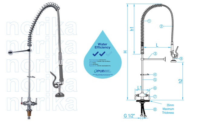 Commercial Pre-Rinse Hot/Cold Mixer