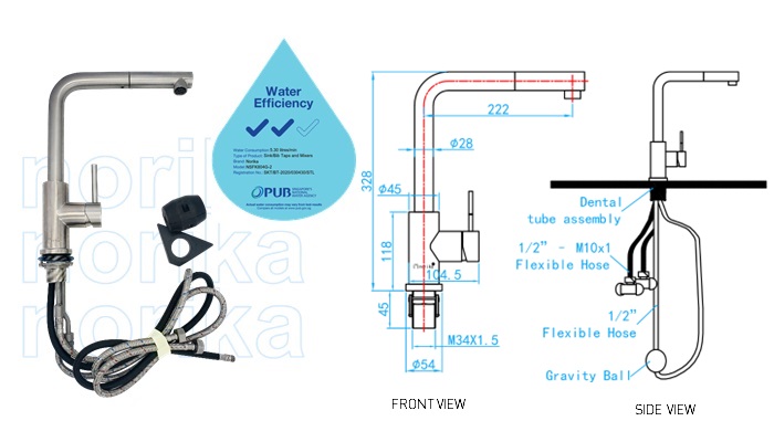 AISI304 Pull Out Sink Mixer Tap