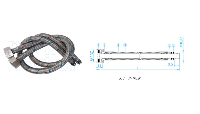 Mixer Stainless Steel Hot & Cold Flexible Tube