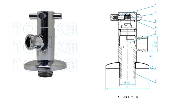 Quick Turn Action Crossed Cylindrical Spoke Designer Angle Valve