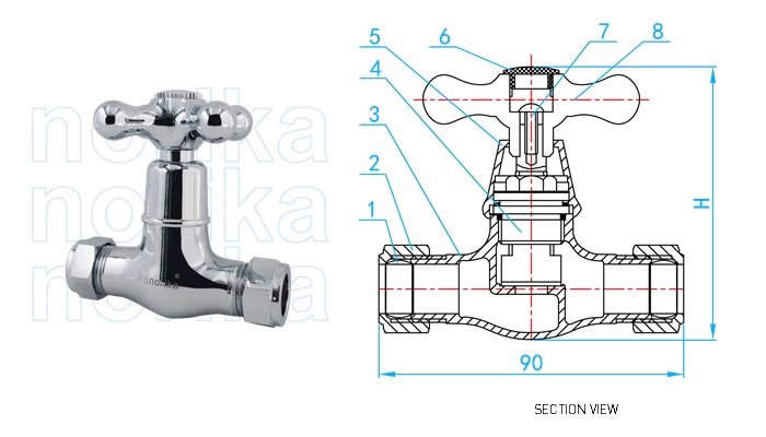 Quick Turn Action Shower Stopcock C/W Chrome Plated Finishing