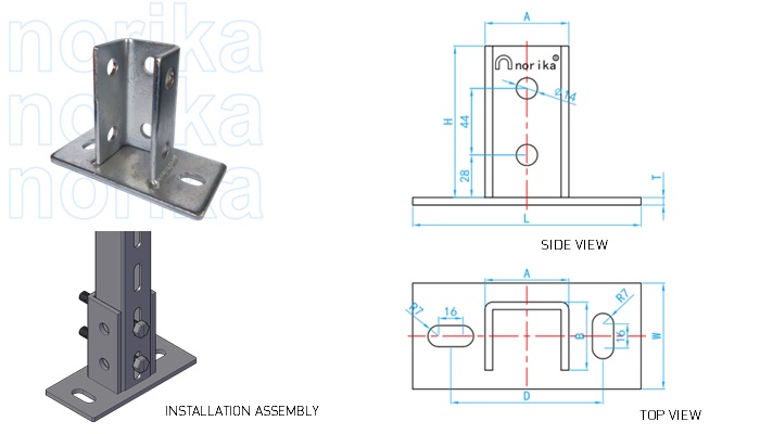 Unistrut End Support Bracket