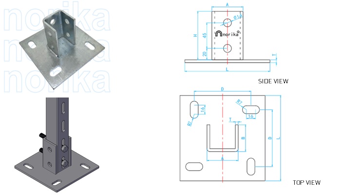 Unistrut End Support Bracket