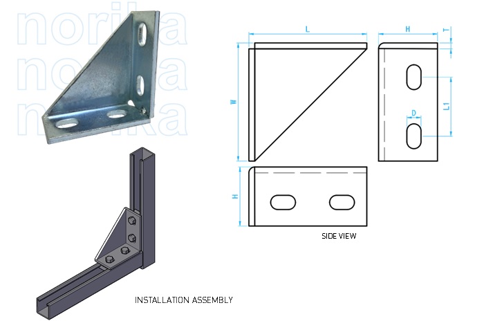 Unistrut 90 Deg Corner Mounting Bracket