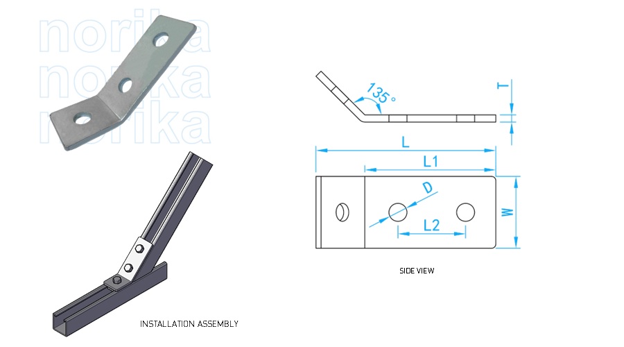 Unistrut 45 Deg Mounting Bracket