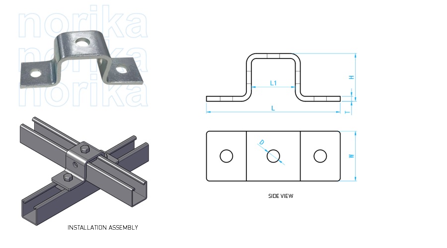 Unistrut U-Shaped Connector Bracket