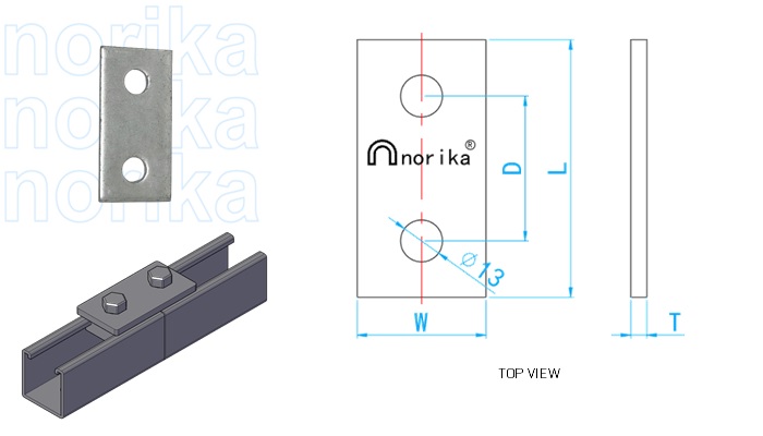 Unistrut 2 Hole Flat Plate