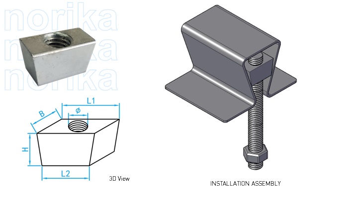 Unistrut Galvanized Iron Wedge Nut