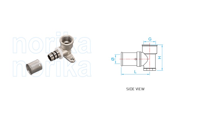 PEX Press-Fit Wallplate Elbow (Type F5)