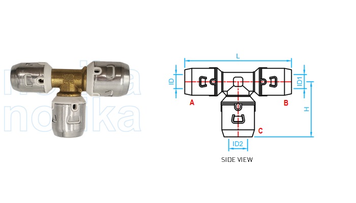 PEX Push-Fit Reducing Tee (Type F6)