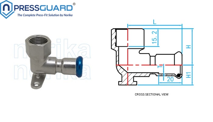 Stainless Steel 304 Press Fit Wall Plate Elbow