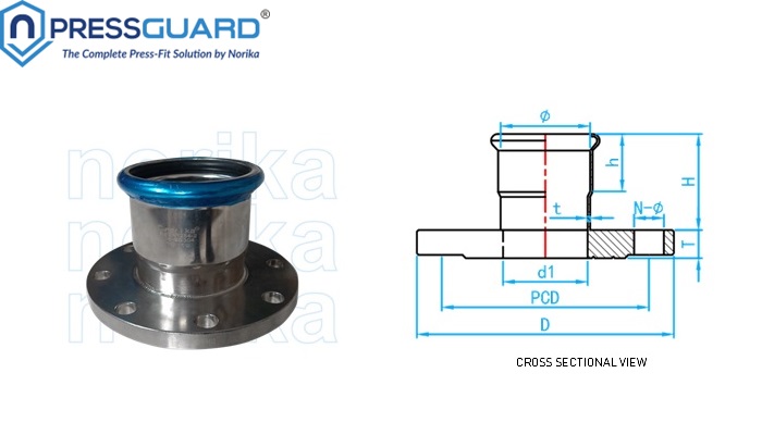 Stainless Steel Press Fit Flange Socket