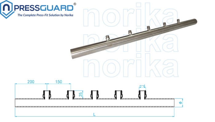 Stainless Steel 304 Press Fit Single Sided Manifolds