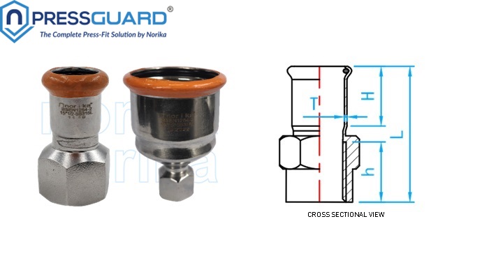 Stainless Steel 316L Press Fit FI Adaptor