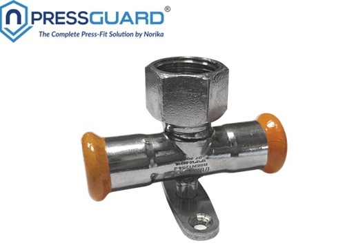 Stainless Steel 316L Press Fit Wall Plate FI Tee