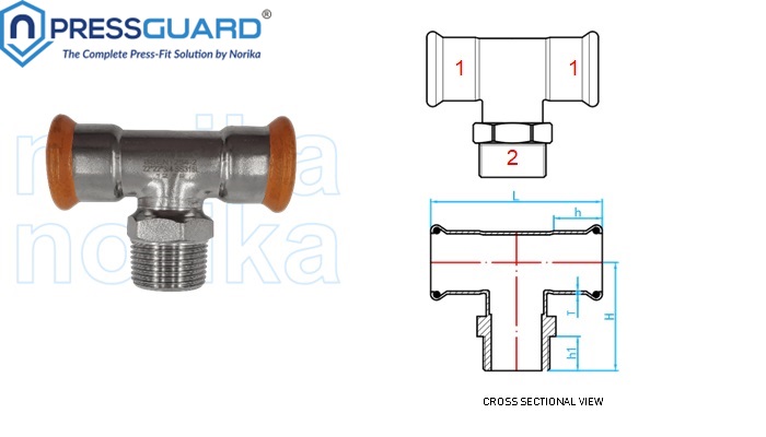 Stainless Steel 316L Press Fit MI Tee