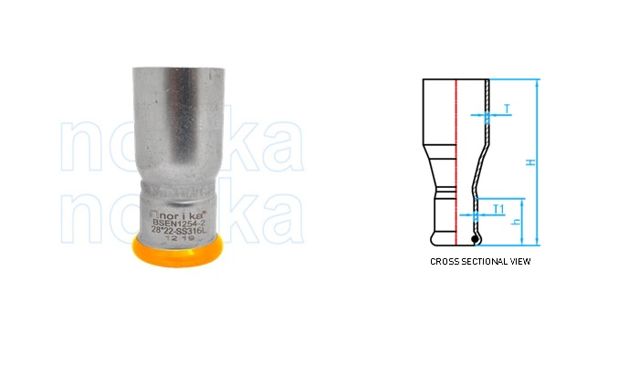 Stainless Steel 316L Press Fit Reducing Socket (MxF)