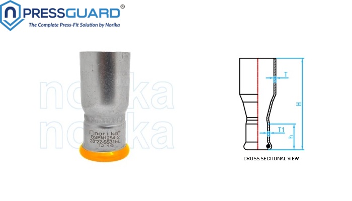 Stainless Steel 316L Press Fit Reducing Socket (MxF)