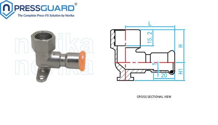 Stainless Steel 316L Press Fit Wall Plate Elbow