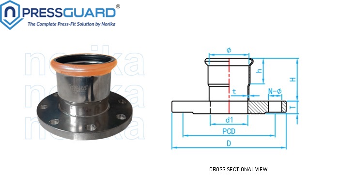 Stainless Steel 316L Press Fit Flange Socket