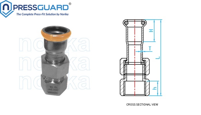 Stainless Steel 316L Press Fit Female Joint Connector