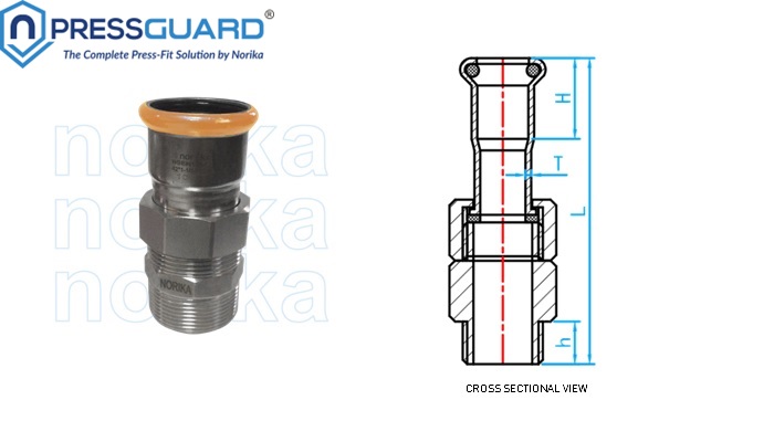 Stainless Steel 316L Press Fit Male Joint Connector