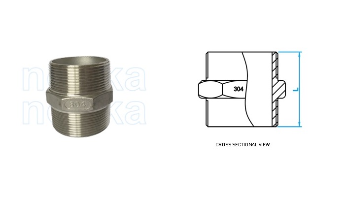 Stainless Steel 304 Threaded Equal Nipple