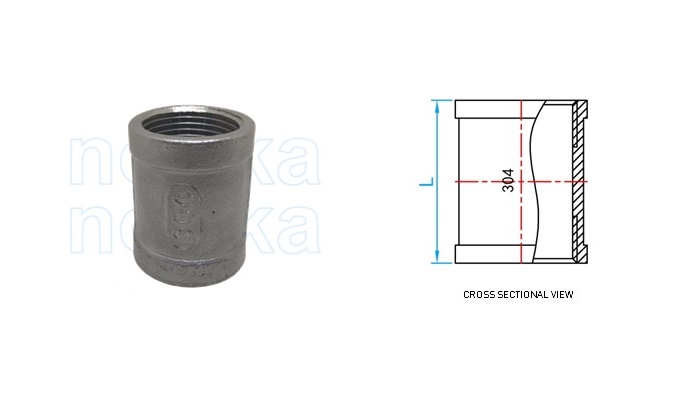 Stainless Steel 304 Threaded Equal Socket