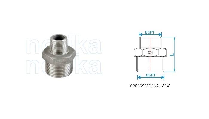 Stainless Steel 304 Threaded Reducing Nipple