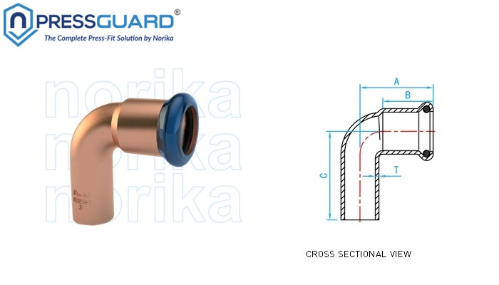 Copper Press Fit 90 Deg Elbow (MxF)