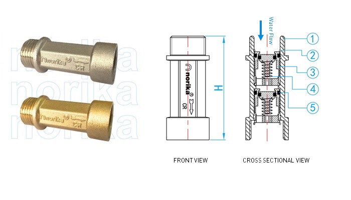 DZR Brass Double Check Valve MxF