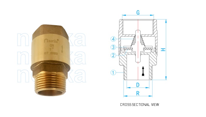 DZR Brass piston Spring Check Valve MxF