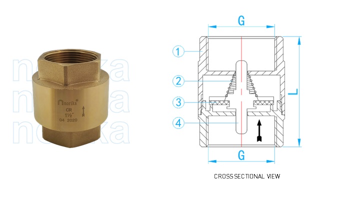 DZR Brass Piston Spring Check Valve (FxF)