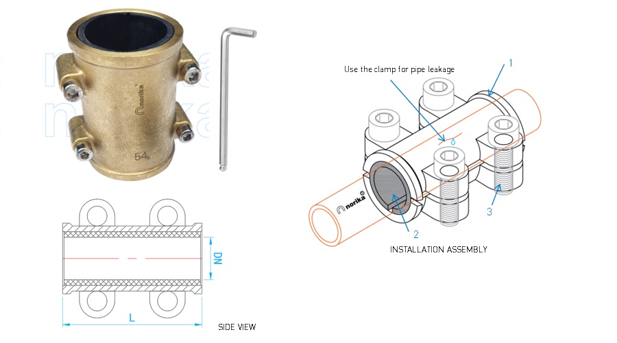 Brass Pipe Repair Clamp