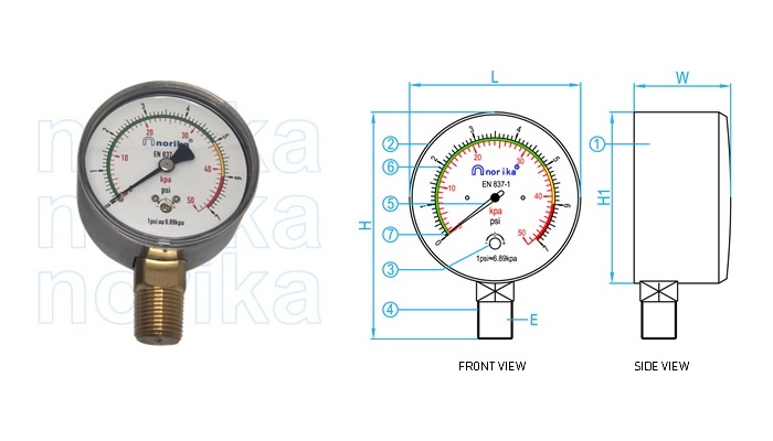 0-7Psi Stainless Steel Micromano Pressure Gauge