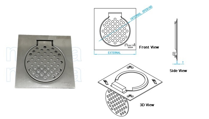 Stainless Steel AISI304L/316L Square Gratings (Normal)