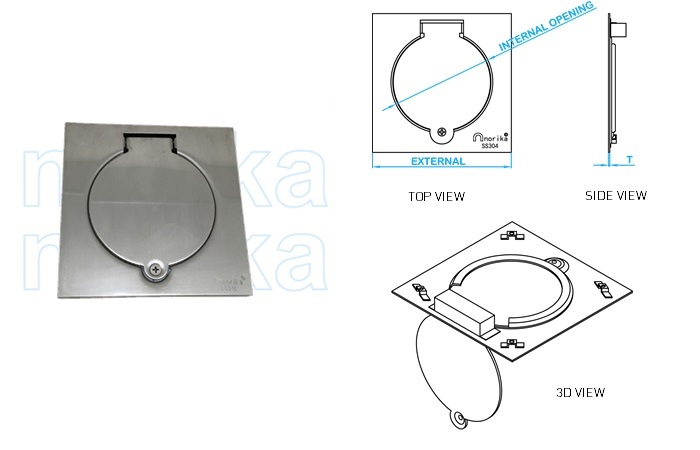 Stainless Steel AISI304L/316L Square Gratings (No Hole With Lock)