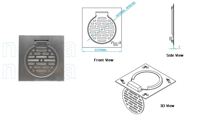 Stainless Steel AISI304L Square Grating (Japanese Design)