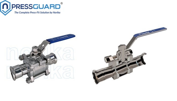 Handle Ball Valve - Stainless Steel 304 Press-Fit Ball Valve  / 2 way 3 pieces ball valve