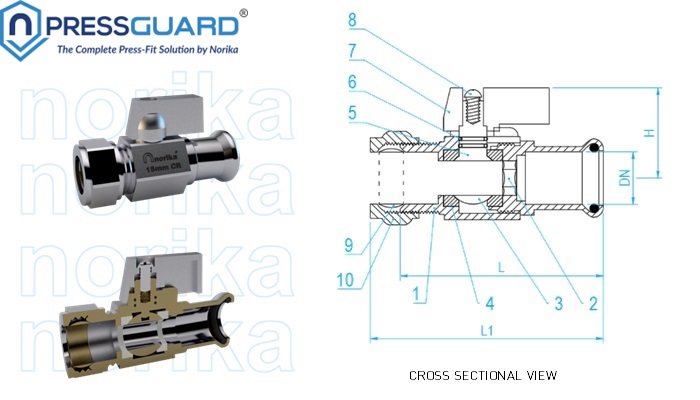 Mini Ball Valve - Brass Press Fit  Mini Ball Valve