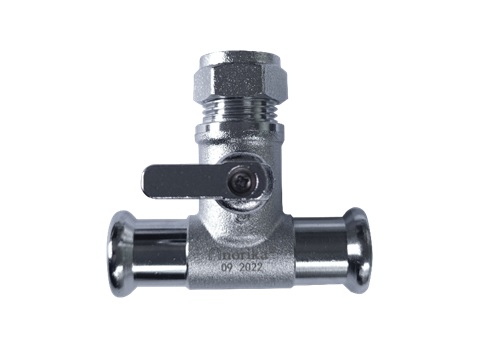 Mini Ball Valve - Brass Press Fit Tee Mini Ball Valve