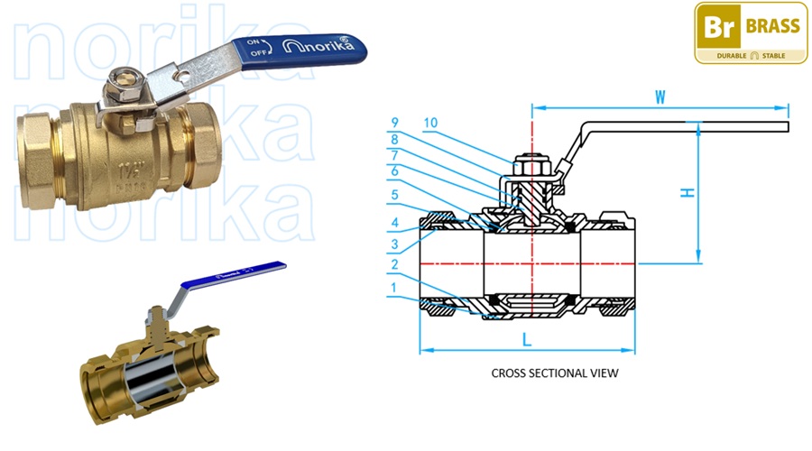 Lockable Blue Handle Brass CR Full Bore Ball Valve [CXC]