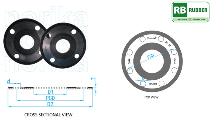 Full Face Flange Rubber Gasket (NORIKA) (For non-potable water)
