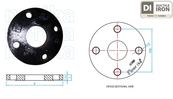 Heavy Duty Ductile Iron Flange For MBL Flange Socket (Composite Flange)
