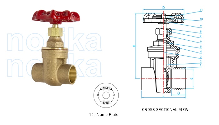 Bronze Gate Valve Soldering End